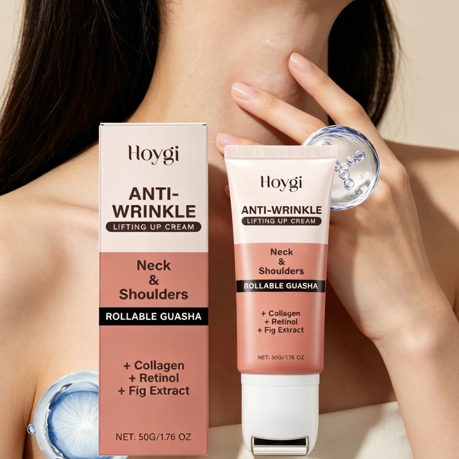 Hoygi Anti Wrinkle Lifting up Neck Cream Long Lasting Moisturizing Reduce Fine Lines Sagging Skin Improvement Neck Firming Cream