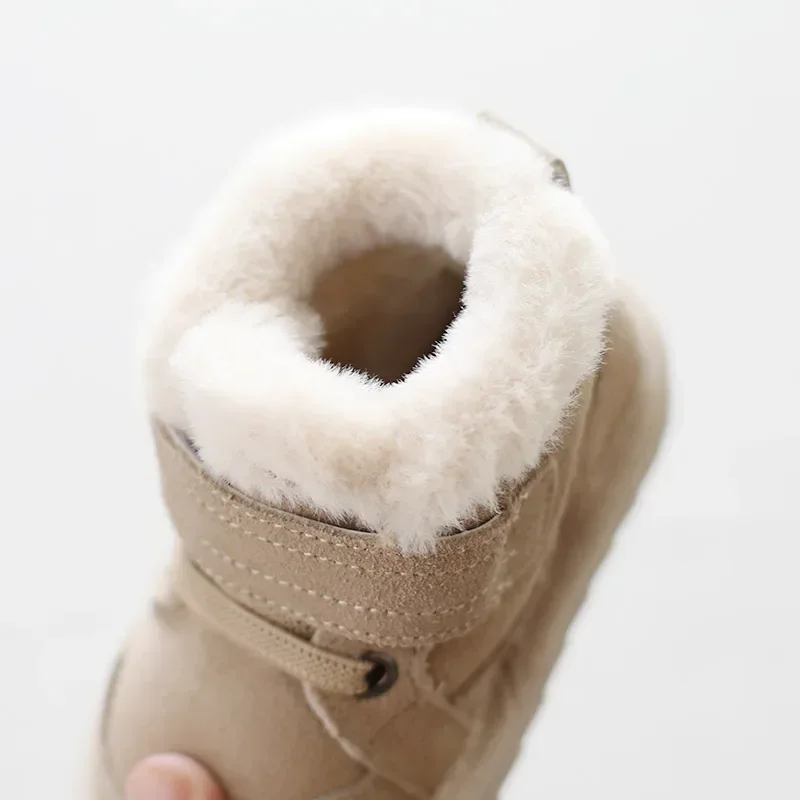 Botas de nieve para niños y niñas, zapatos acolchados de algodón, cálidos, de felpa, antideslizantes, informales, Otoño e Invierno