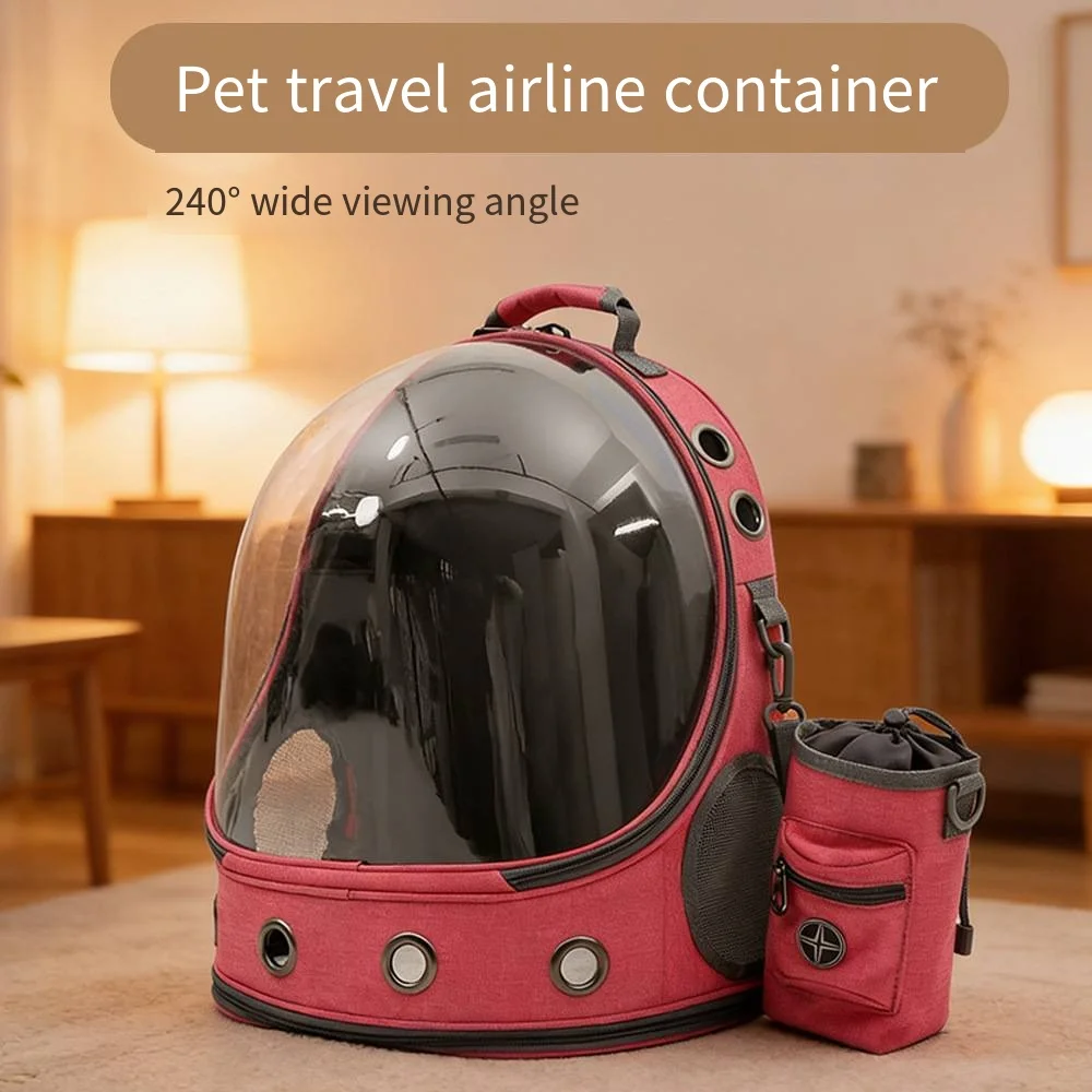 Transparent Capsule Double Shoulder Pet Bag Portable Outdoor Travel Cat Carrier Backpack for Small Cats Daily Walking Trip Use