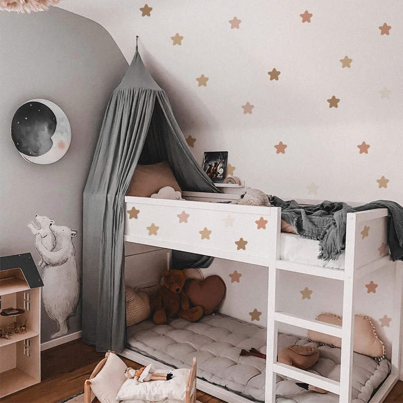Boho Rainbow Wall Decals Polka Dot Boho Star Nursery Wall Stickers Baby's Room Waterproof Bedroom Kids Home Decor - view 4