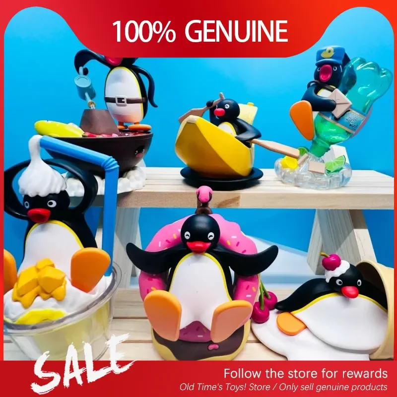 

Подлинная серия Pingu Greedy Little Goose, слепая коробка, милый настольный орнамент Pingu, кукла-пингвин, креативная модная игрушка, подарок-сюрприз