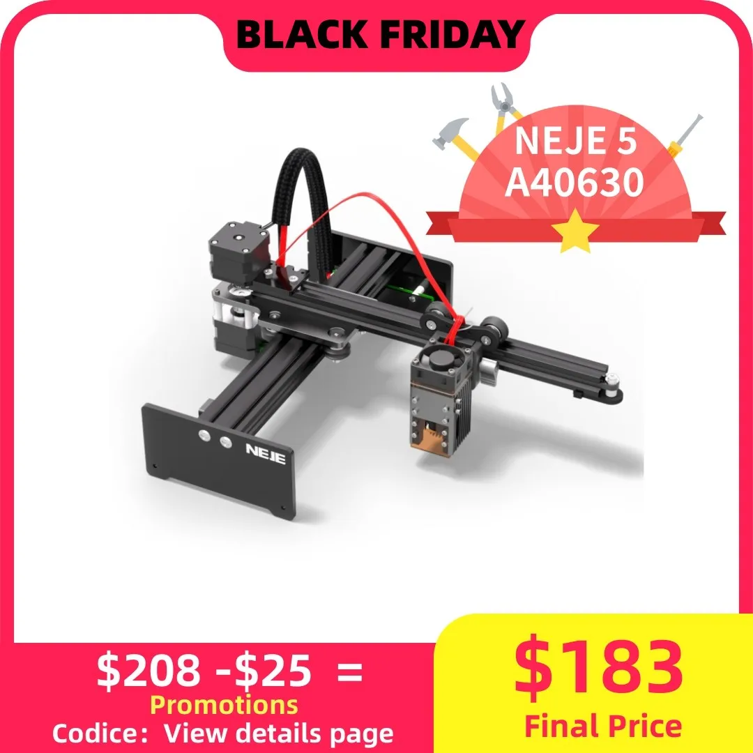 NEJE 5-Machine de Gravure Laser 50/80W, Haute Vitesse, Qualité Industrielle, Précision Carimplantée, 170x170mm