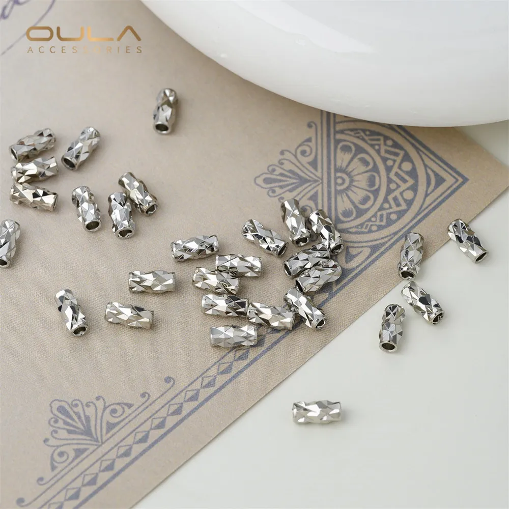 10 個 14K ゴールドメッキねじ込みストレートチューブビーズ、小さなウエストバケットビーズ、DIY 手作りハンドネックレスアクセサリー材料