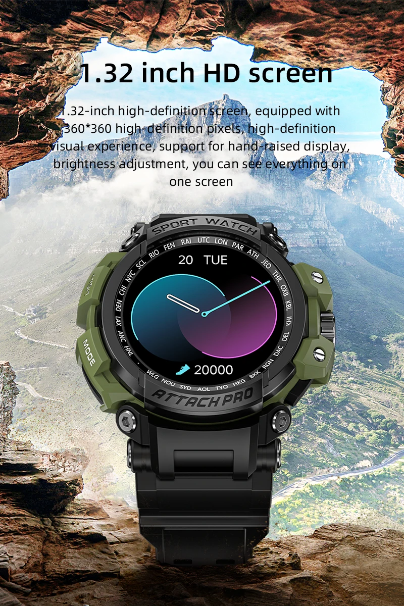 LOKMAT Фирменная Новинка ATTACK Pro Спортивные Смарт-часы Bluetooth Calls Часы 5ATM Водонепроницаемый Фитнес-трекер Монитор Сердечного ритма 2023