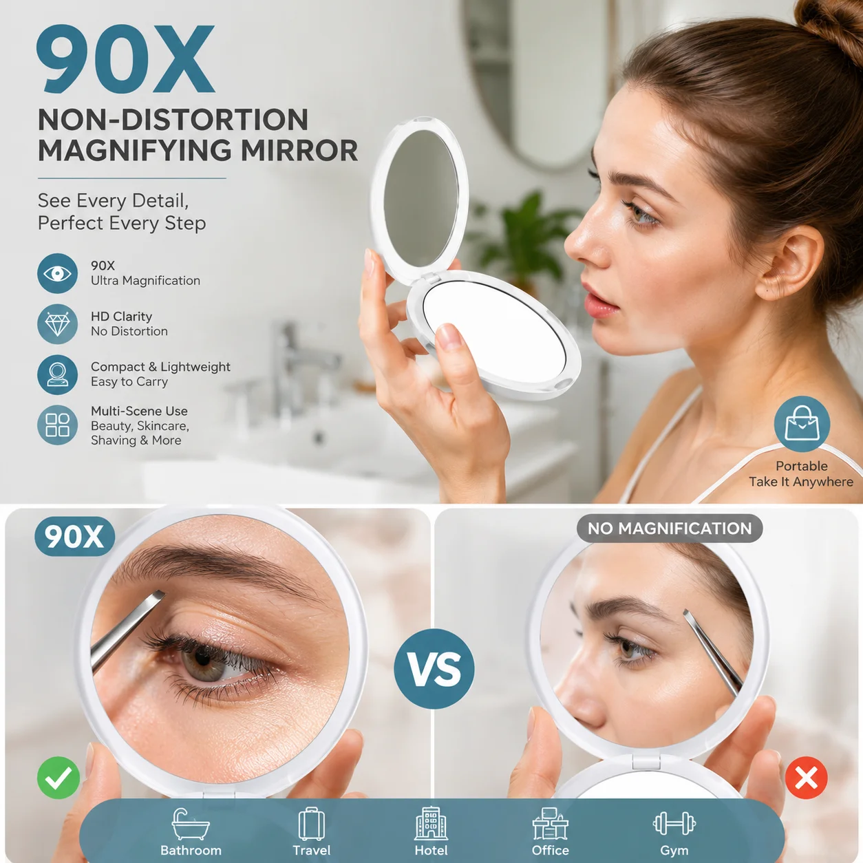Beauty Makeup Design - Cermin Pembesar Rias Wajah Dua Sisi