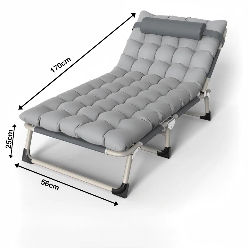 

Hot Sale OEM/ODM Portable Adjustable Height Recliner Stainless Steel Frame Folding Cot Bed Outdoor Camping Heavy Duty Foldable