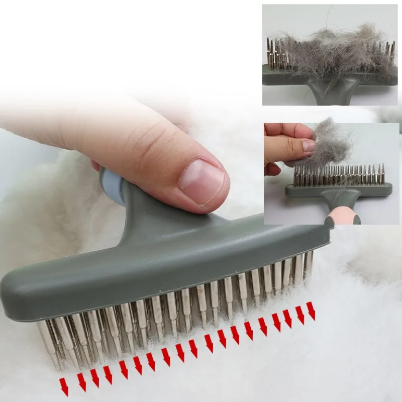 Dog Comb Double Teeth Dog Brush Stainless Steel Combs for Dogs Hair Knot Open Pet Grooming Brush Cat Comb Dog Combs Pet Supplies