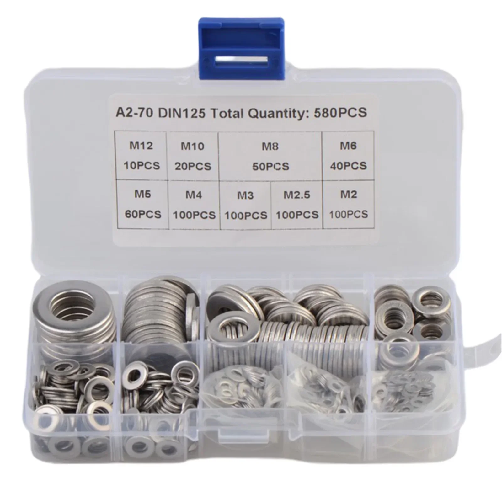 Easy To Organize DIY Projects 304 Stainless Steel Washer Washer Assortment Kit Excellent Abrasion Resistance High Hardness