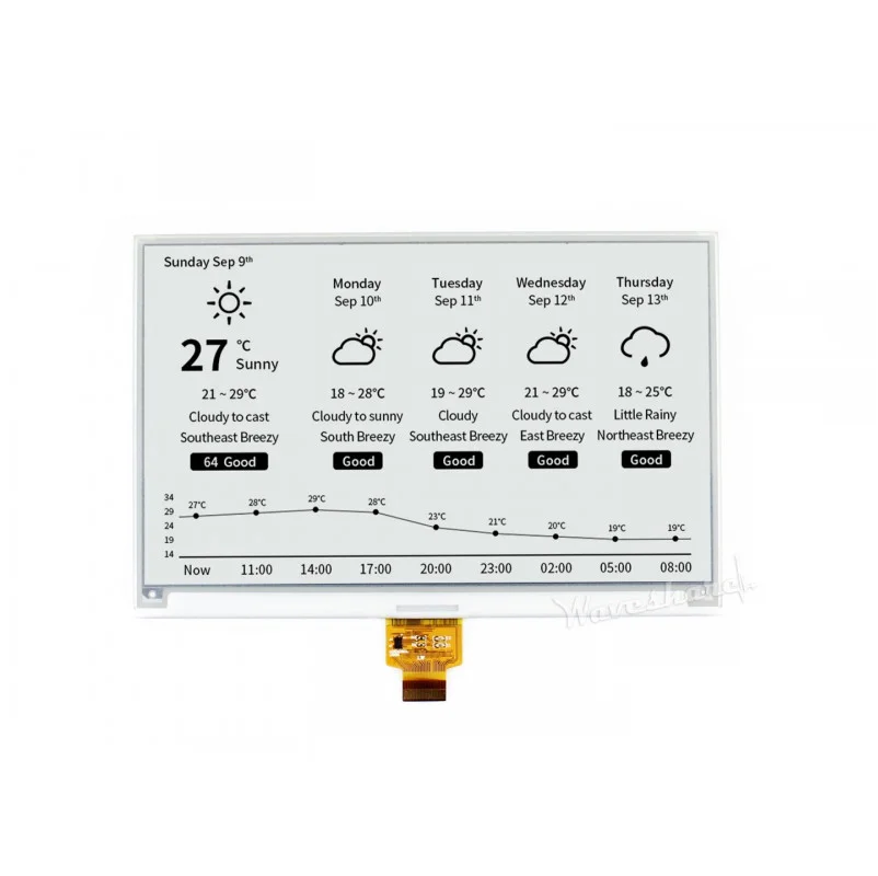 Imagem -02 - Polegadas E-ink Raw Display 800x480 E-paper Módulo Preto Branco Duas Cores Display Spi sem Pcb sem Luz de Fundo Ultra Baixo Consumo 7.5