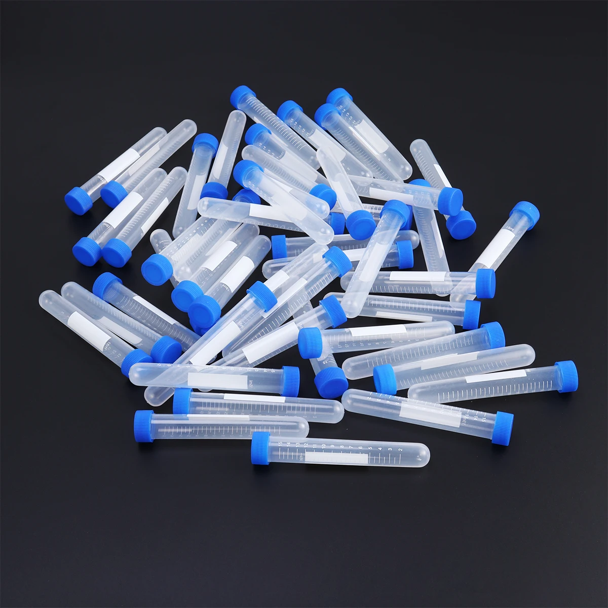 

50Pcs 15ml Tube Round Bottom Elastic Lid Accurate Measurement Scale Laboratory Vapor Sample