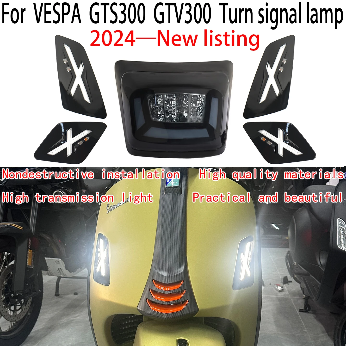 

For Vespa GTV 300 Turn signal lamp New models in 2024 VESPA Gts 300 Rear taillight 2025 Vespa GTS 300 Headlight New car light