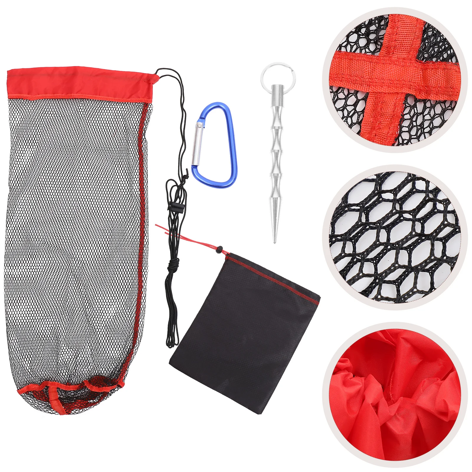 

Fishnets Folding Basket Replaceable Fishing Catching Large Capacity High Storage Drawstring Pouch