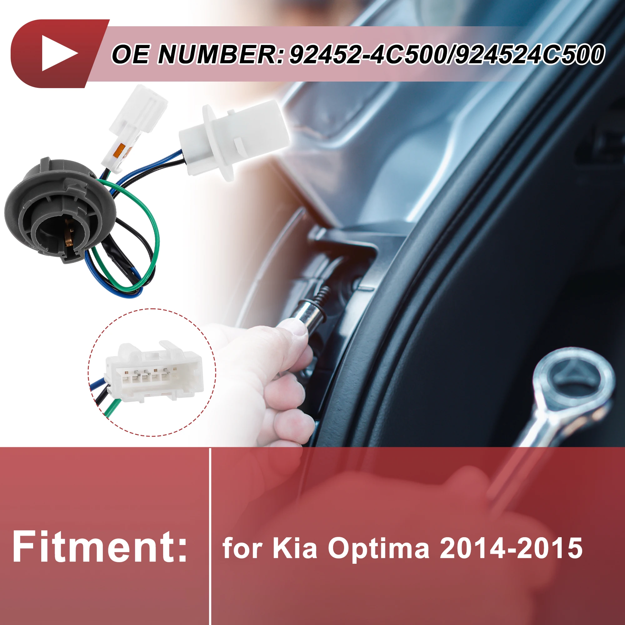 

X Autohaux 1 Pc Backup Reverse Light Socket Wiring for Kia for Optima 14-15 No.92452-4C500