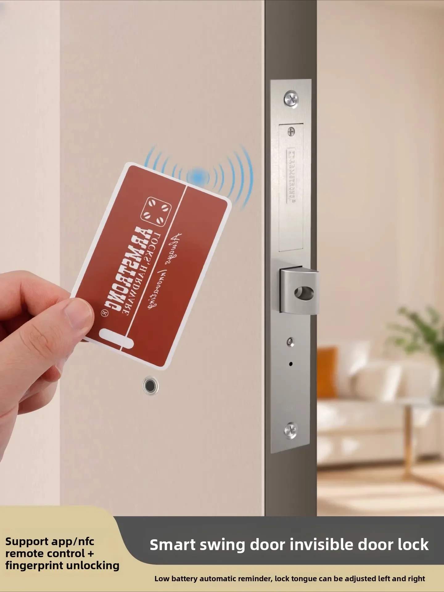 Invisible door Smart lock Secret room door NFC induction remote control Electronic dark door lock Home indoor hidden