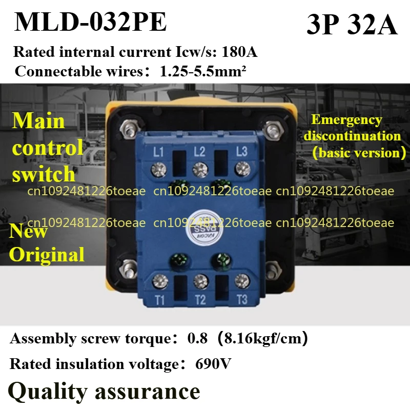 

MLD-032PE 3P32A For KACON Imported Main Control Switch Isolation Switch Multi Padlock Handle Genuine Product New Free Shipping