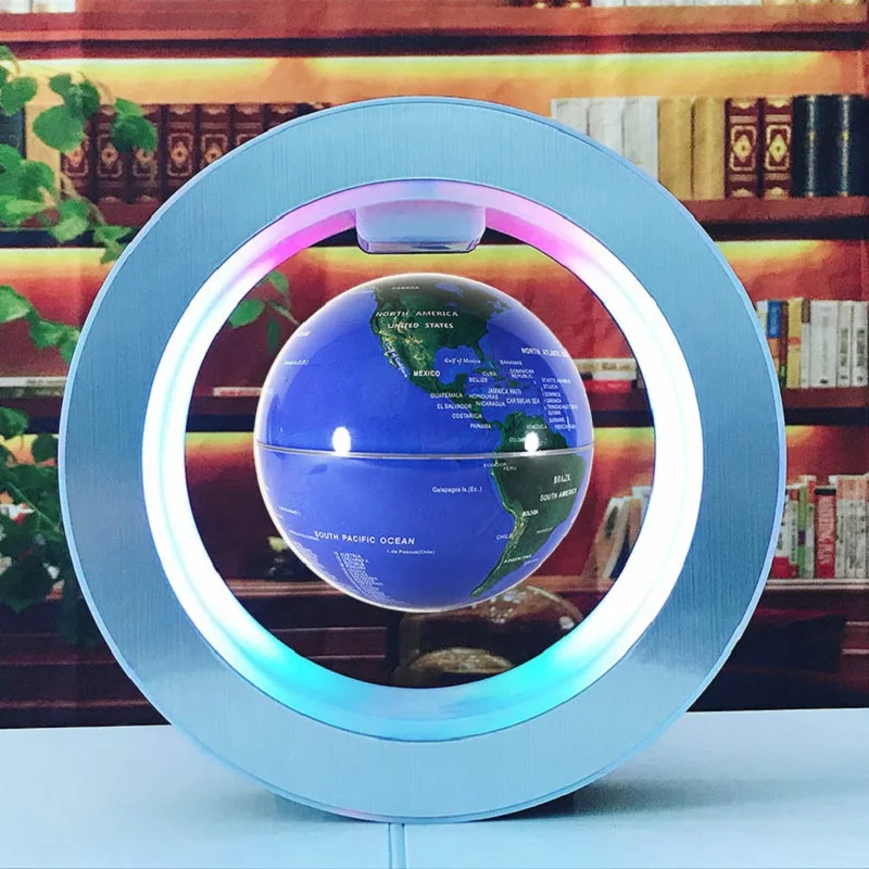 Led Floating Earth Night Light Globe Magnetic Levitation Light 4-Inch English World Map Interesting Gift For Boyfriend / Child