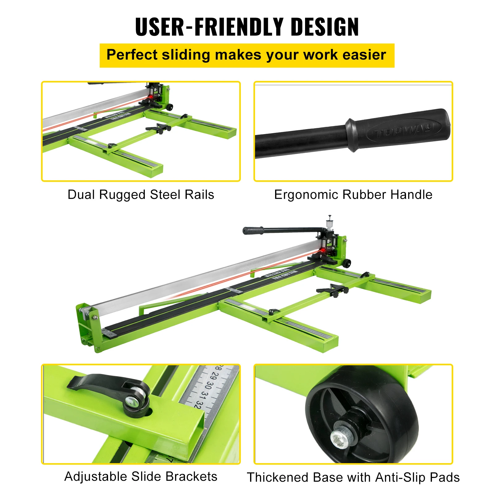 VEVOR Manual Tile Cutter Infrared Laser Positioning Floor Cutter Push Knife Professional Hand Tool for Cutting Porcelain Ceramic