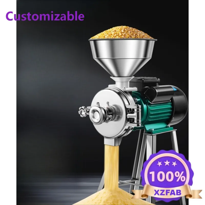 Factory Direct 2026 Corn grinder household 220V commercial powder grains grinding crushing small dry and wet dual-purpose