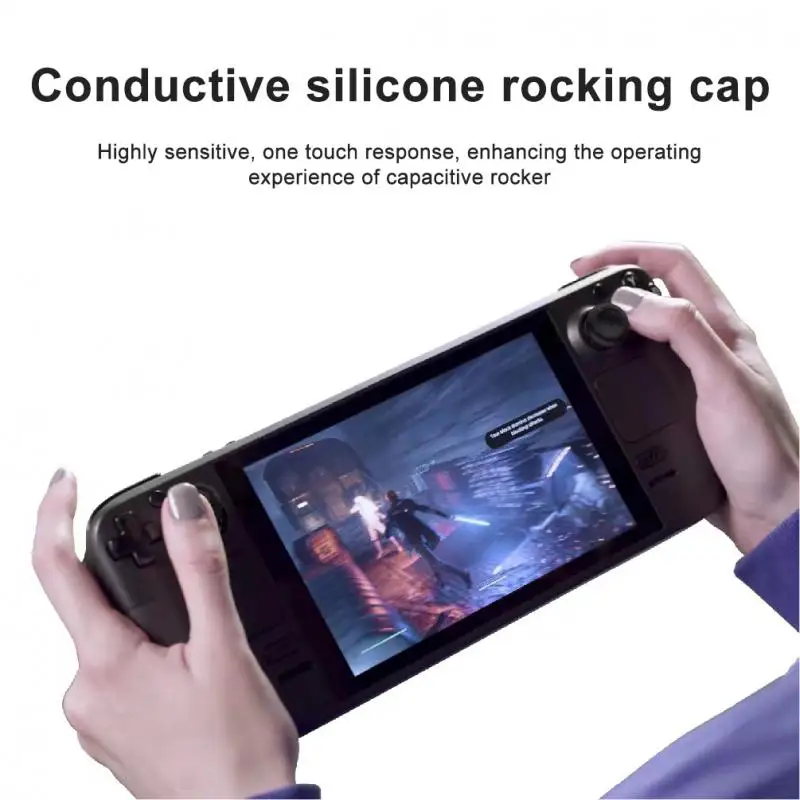 For Steam Deck Host Protection Set Dustproof Dust Plug + Button Trackpad Sticker + Silicone Rocker Cap Set Gaming Accessories