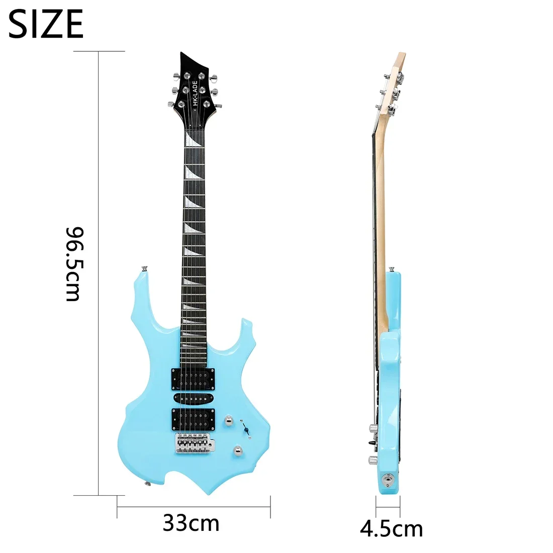 HK·LADE 6-snarige elektrische gitaarset 24 frets palissander toets vlam met geluidstas riem snaren gitaar beginnerskit