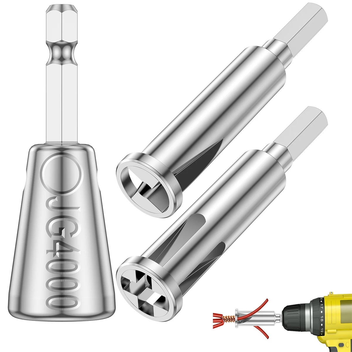 Wire Twisting Tool Automatic Wire Stripper Wire Twister 3 Way and 5 Way Cable Twisting Connector 6mm Hex Shank Drill Drive