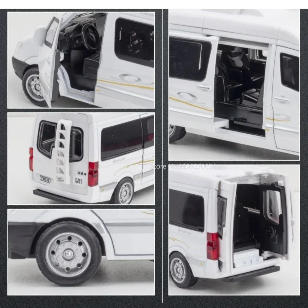 1:32 Sprinter Sottobicchiere Pressofuso in lega Giocattoli Modelli di auto Veicoli Tirare indietro con luce sonora Veicoli in miniatura Ornamenti per bambini