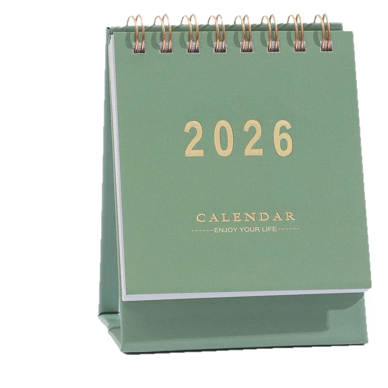 2026 Desk Calendar Mini Portable Simple English Handmade Desktop Decoration Office Daily Record Study Decor Desk Assessories
