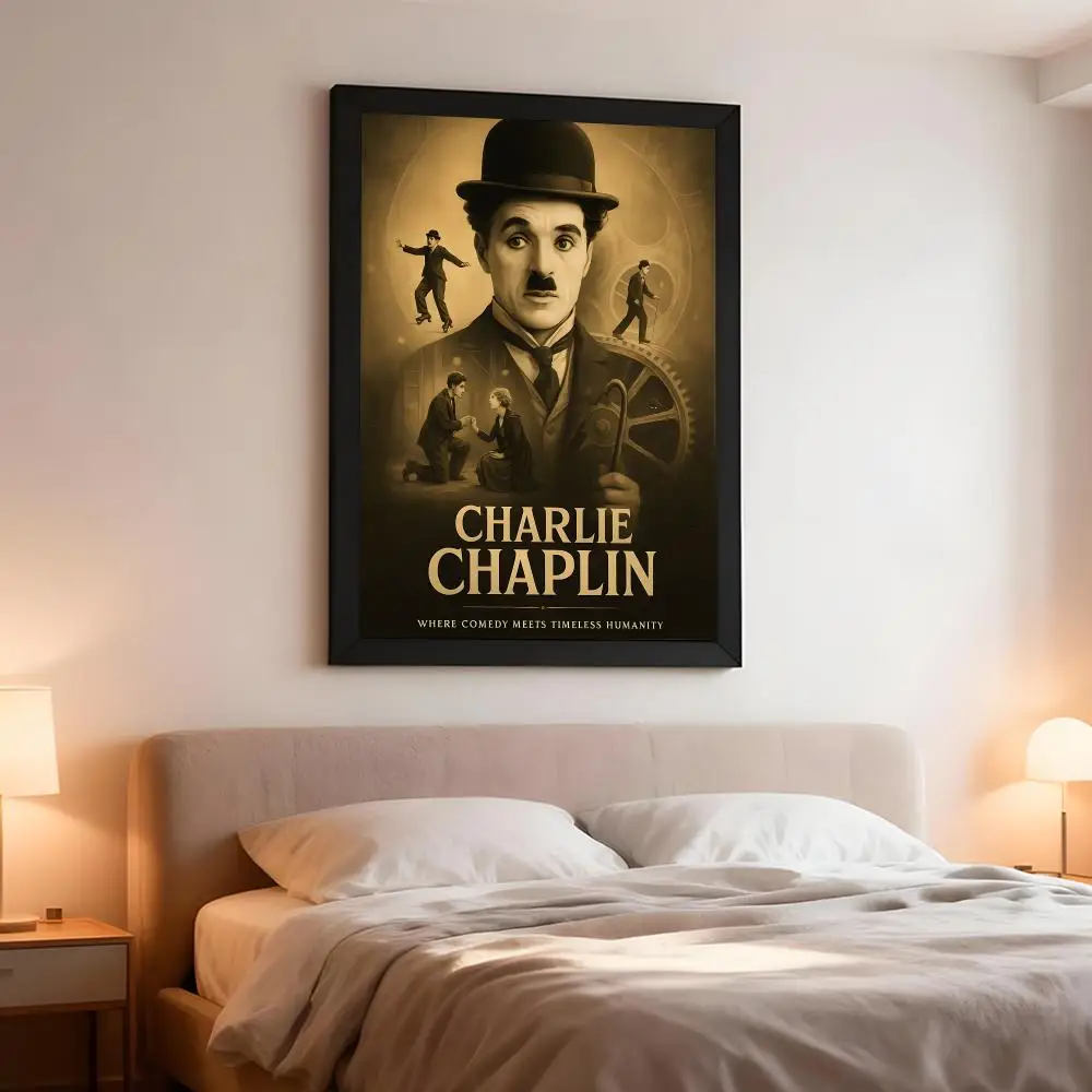 actor classicfilm C-Charlie Chaplin Poster Artistic Instant Peel-Off Wall Decor Atmosphere Setter for Bedside & Shared Room