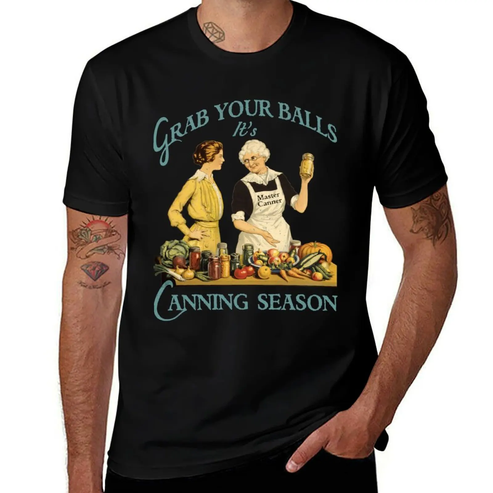 50s Vintage Grab Your Balls Its Canning Season T-Shirt Creative Graphic Tee Shirt