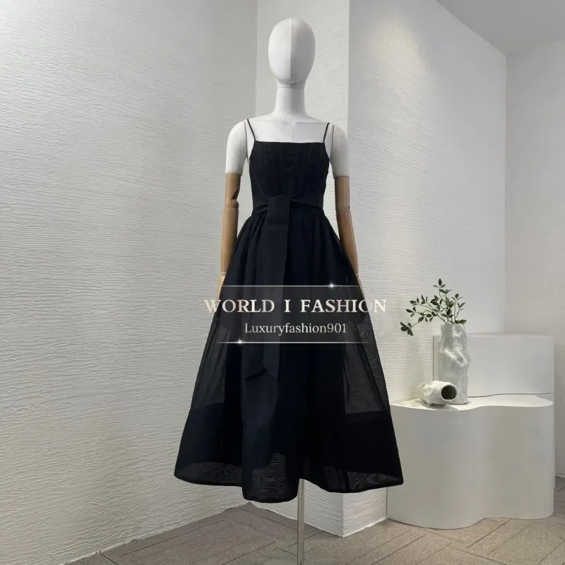 

Black Tight Fit Sleeveless Ruched Midi Dress