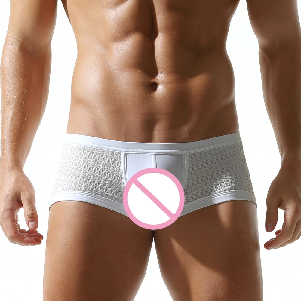 Mens Boxer Shorts Low Waist Elastic U Pouch Breathable Trunks Sports Underpants Underwear with Close Fitting for Everyday Use