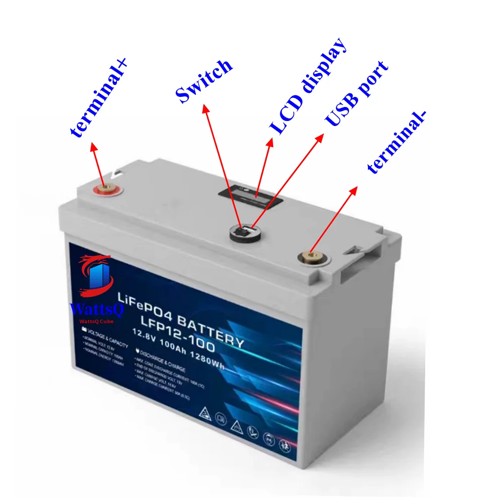 LiFepo4 12V 100Ah 120AH 150AH 180AH 200AH 250AH 280Ah 300AH lithium battery with BMS for 3600w camper caravan solar energy