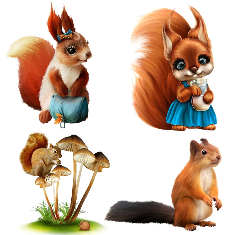 

C257# Cute Little Squirrel Wall Sticker Bathroom Toilet Decor Living Room Cabinet Refrigerator Home Decoration Decals