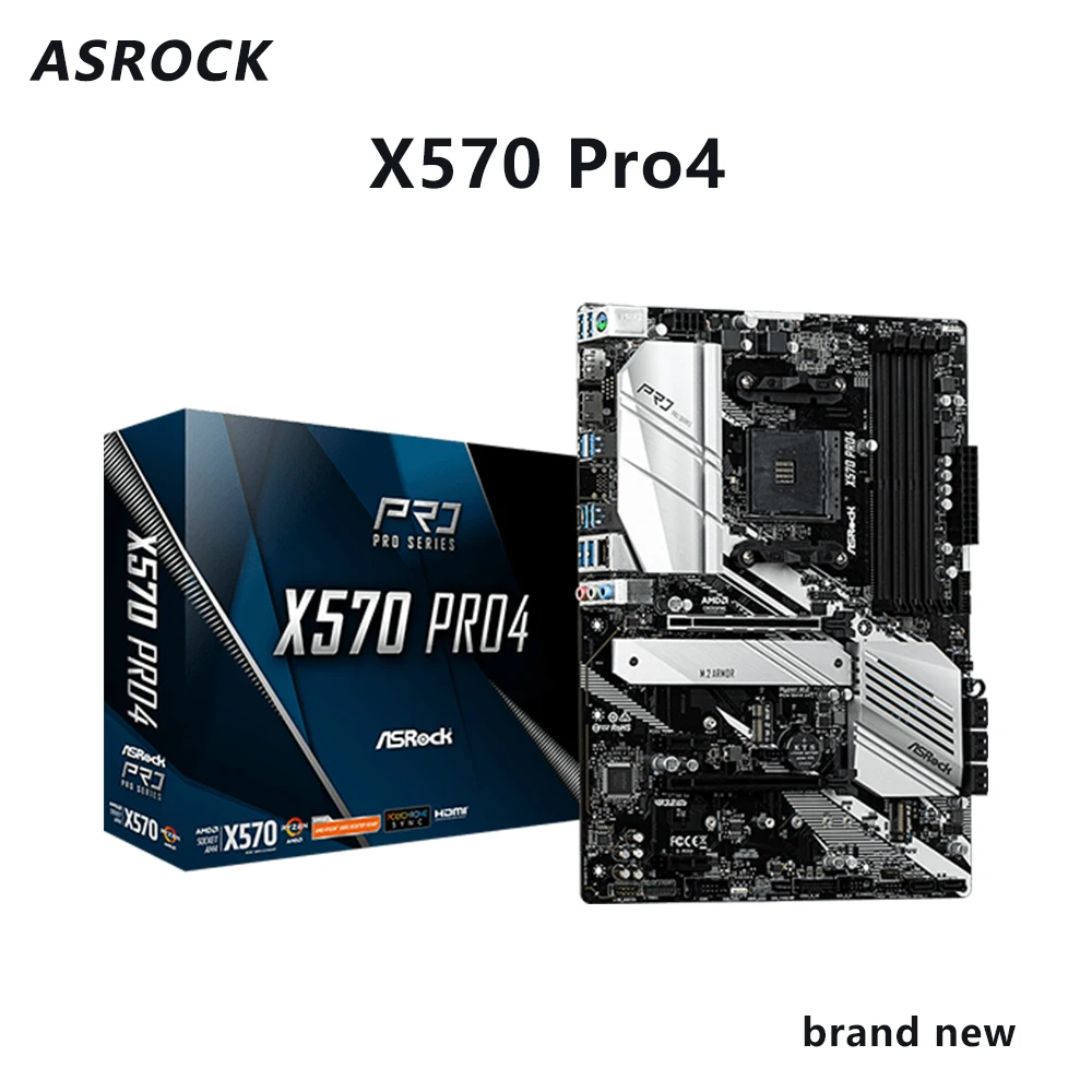 

ASROCK X570 Pro4 новая материнская плата AMD X570 AM4 с поддержкой Ryzen 9 5950X 5900X 7 5800X3D 5800X 5 5600X 5600 CPU DDR4 M.2 ATX