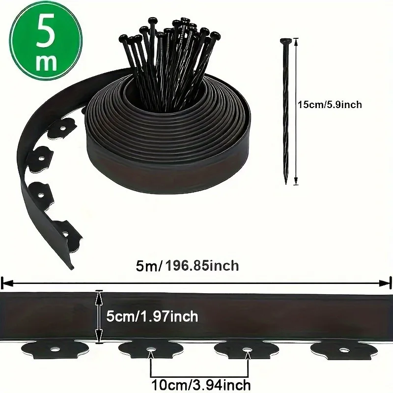 Easy Install 196 85 Inch PE Plastic Garden Edging Flexible Landscape Lawn Border Grass Root Barrier Kit gardening accesorries
