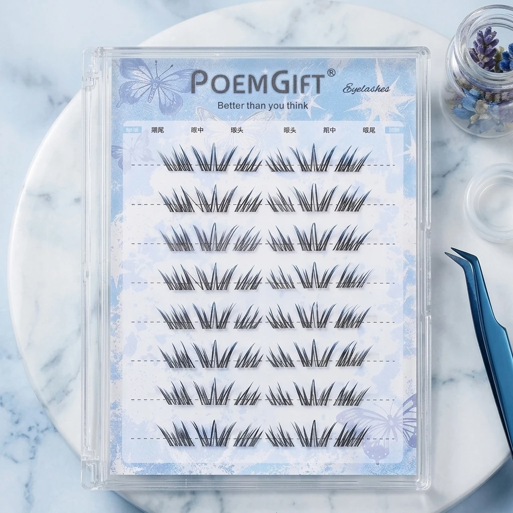Curl Volume Individual False Eyelashes Clusters For Daily Party Makeup Women Synthetic Fiber Wispy Eyelash Long-lasting Durable