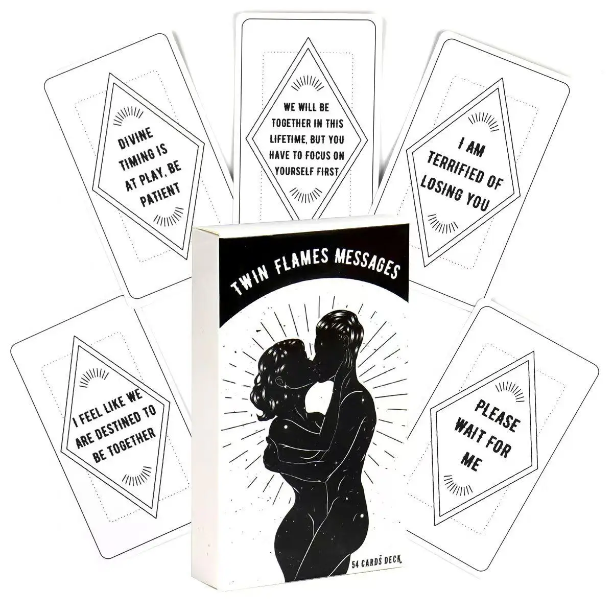 

Twin Flame Messages Oracle 10.3*6cm Cards Soulmate Deck for Psychic Love & Relationship Readings 54 Pcs Cards