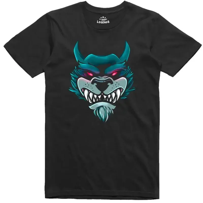 Halloween Camiseta Hombre Hell Hound Perro Monster Corte Normal Camiseta T shirt
