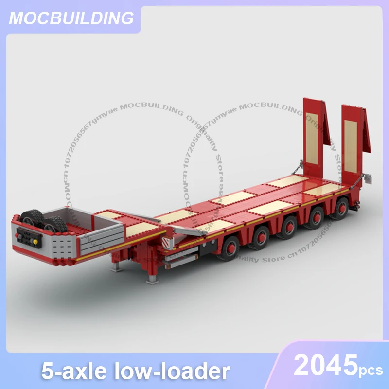 

Строительные блоки MOC, 5-осевой низкий загрузчик для грузовика 8x4, сделай сам, сборка кирпичей, транспортная модель, креативные рождественские игрушки, подарки, 2045 шт.