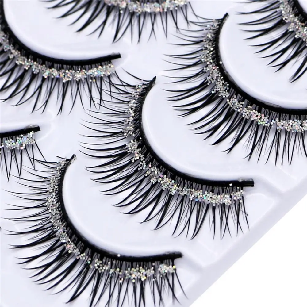 5 Pairs Stage Catwalk Eyelash Glitter Sequins Performance Bushy Of Fake Eyelashes False Lashes Glitter Lashes Eyelash Extensions