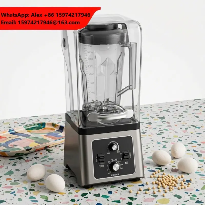 Low Decibel 2300W 2.5L Commercial High Speed Smoothie Machine Blender With Soundproof Enclosure For Milk Tea Shop