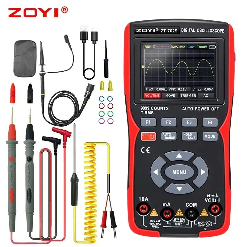 ZT 702s 2in1 Digital Oscilloscope Multimeter 9999 Counts Multimetro Meter 48M/S Waveform Data Storage and ZT-Y is a Multimeter