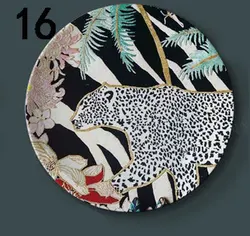 Nordic Forest Girl Ceramic Plate Jungle Leopard Home Decorative Tray Ornaments Living Room Wall Literary Round Plate Hanging