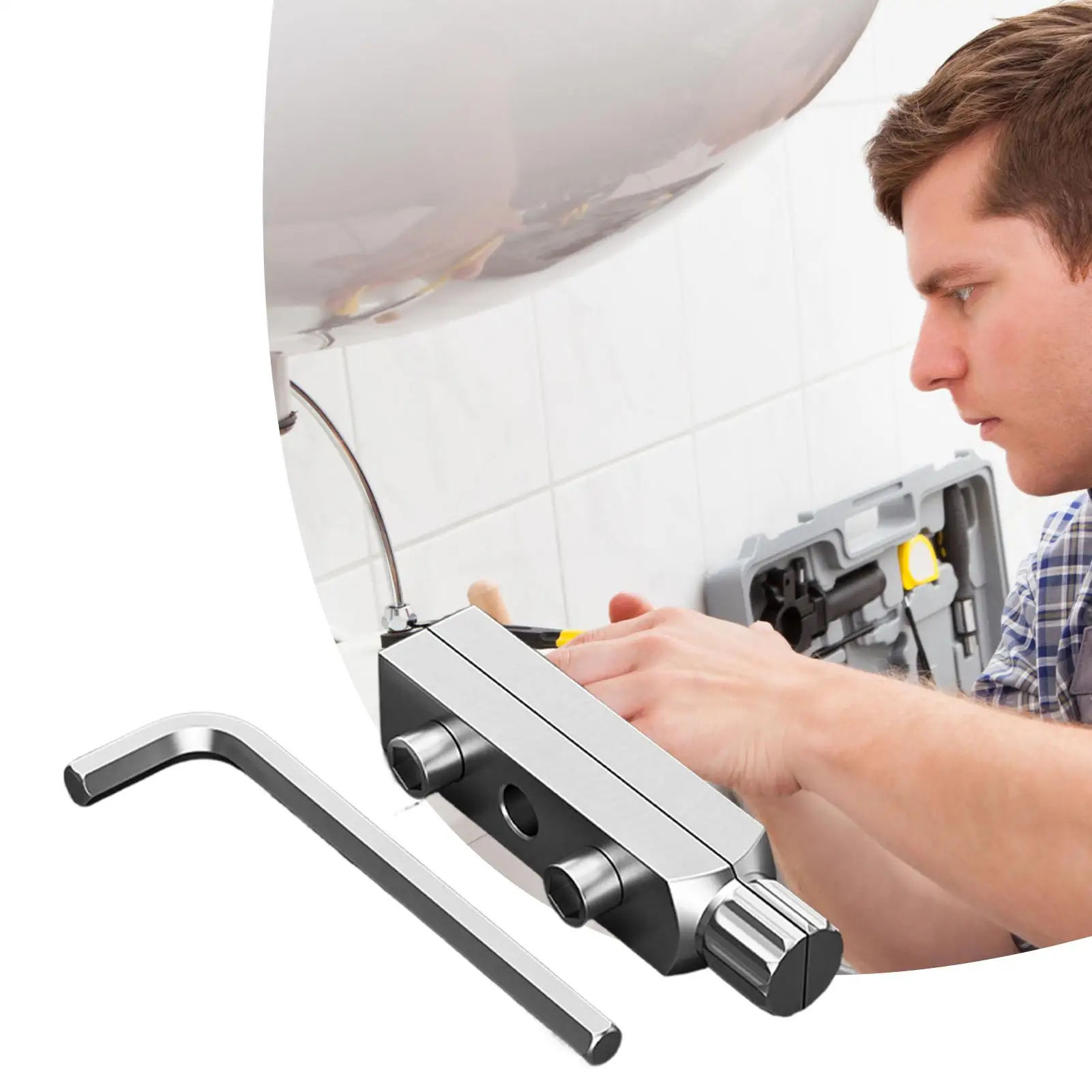 Extractor de cables rotos de acero al carbono, herramientas de roscado, removedor de tornillos de grifo, reparación de válvula angular de grifo de agua para Extractor de pernos de 4/6 puntos