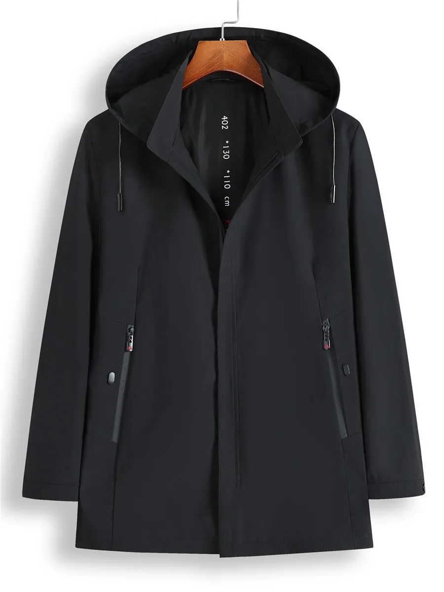 

Men's Casual Oversized Coat Spring Autumn Long Sle Faionable Simple Loose Outerwear Zipper Decoration Polyester Fiber