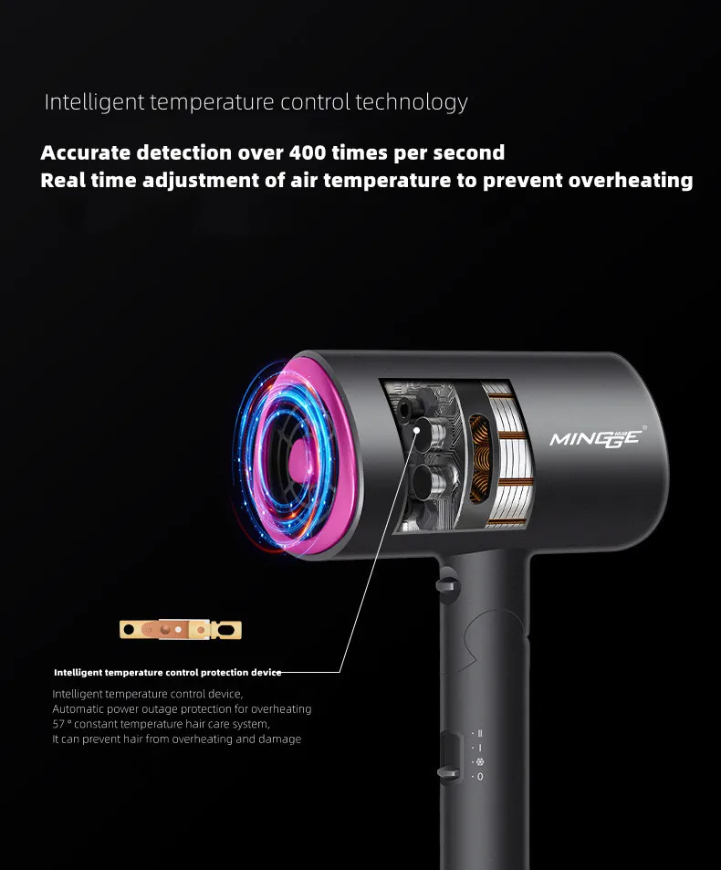 EU/UK/US New Product Hair Dryer Eu/Us Plug-In Foldable High-Speed Strong Negative Ion Household Hair Salon Portable Hair Dryer