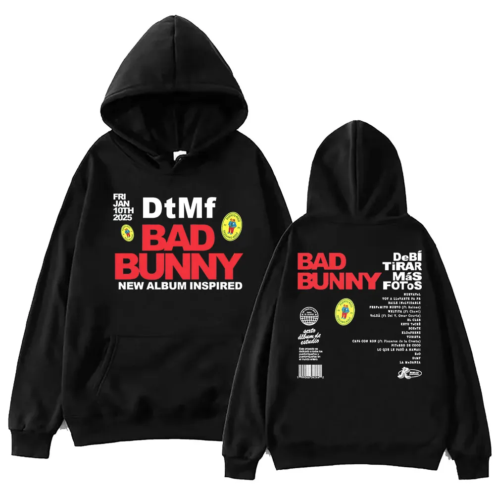 Bad Bunny Debi Tirar Mas Fotos Hoodie Harajuku Hip Hop Pullover Tops Sweatshirt Fans Gift Tops