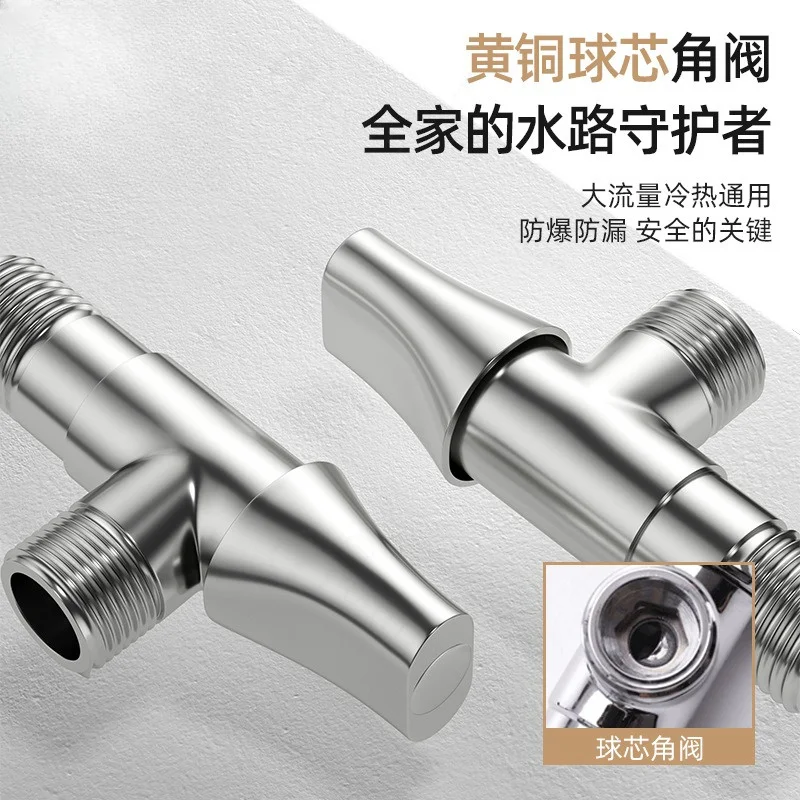 4 Inch Full Copper Angle Valve Large Flow Water Heater Ball Valve Brass Core Cold Hot Water Household Plumbing Stop Valve