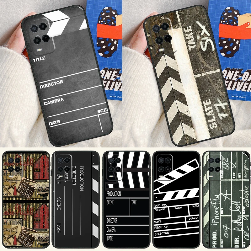 Clapperboard For OPPO A57 A77 A78 A17 A16 A76 A96 A15 A52 A72 A91 A93 A54 A74 A94 A5 A9 A31 A53s A54s Case