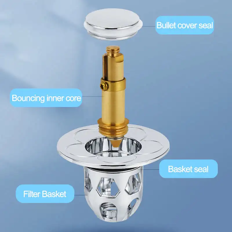Universal Waschbecken Wasser Kopf Undicht Stopper Pop Up Waschbecken Stopper Bounce Becken Drain Filter Haar Catcher Bad Stopper